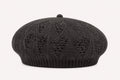 Béret Femme Gris Foncé en Acrylique – Bonnet Tricoté Léger Style Français