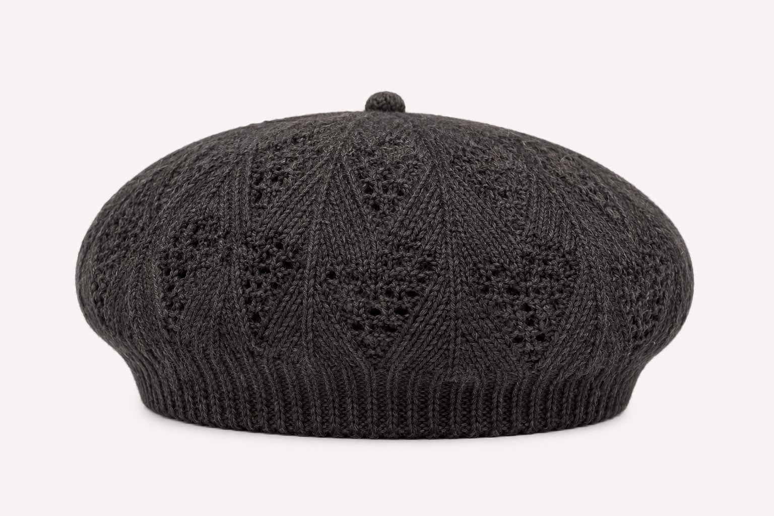 Béret Femme Gris Foncé en Acrylique – Bonnet Tricoté Léger Style Français