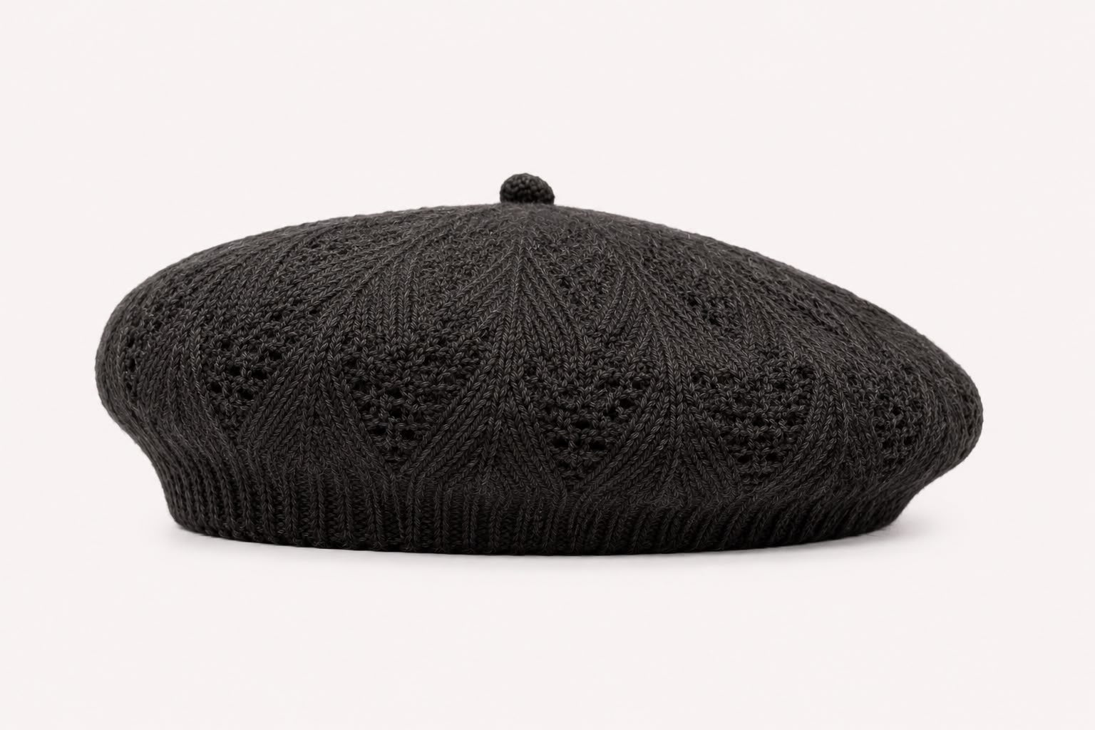 Béret Femme Gris Foncé en Acrylique – Bonnet Tricoté Léger Style Français