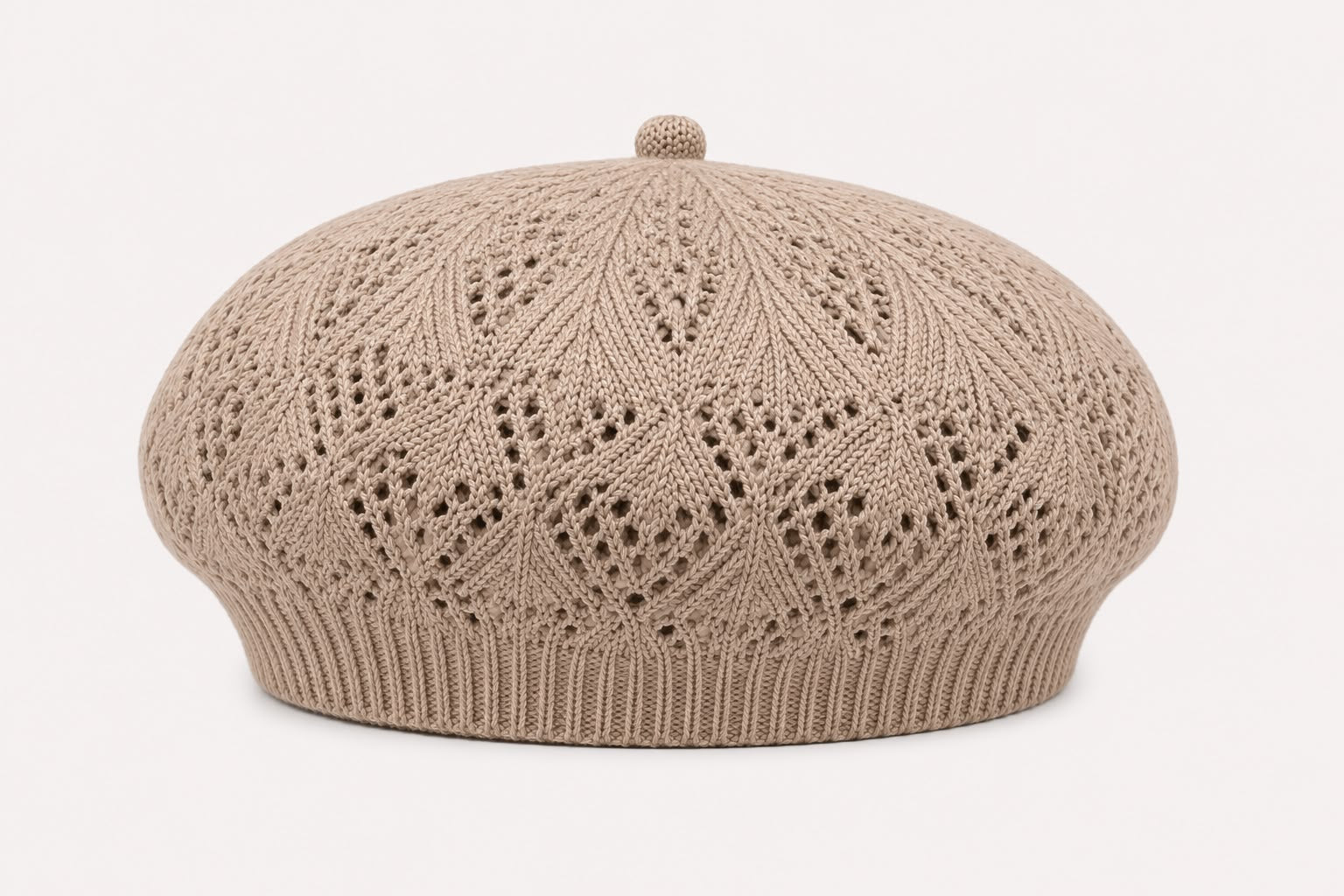 Béret Femme Marron en Acrylique – Bonnet Tricoté Léger Style Français