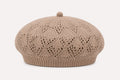Béret Femme Marron en Acrylique – Bonnet Tricoté Léger Style Français