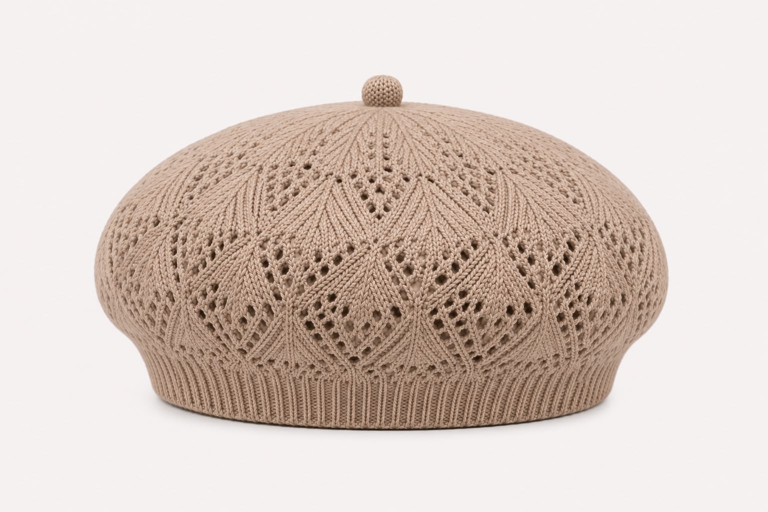 Béret Femme Marron en Acrylique – Bonnet Tricoté Léger Style Français