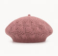 Béret Femme Rose en Acrylique – Bonnet Tricoté Léger Style Français
