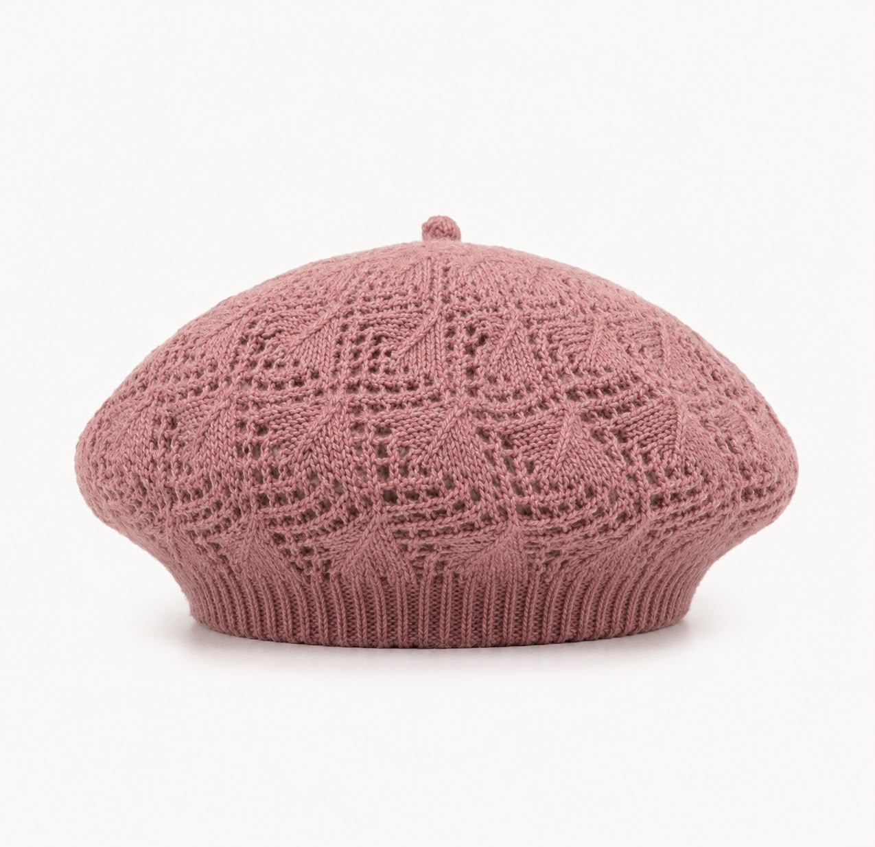 Béret Femme Rose en Acrylique – Bonnet Tricoté Léger Style Français